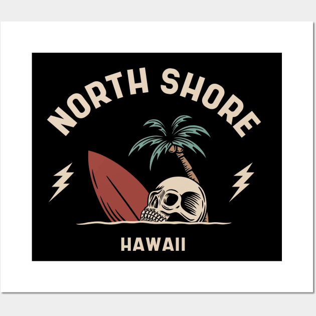 Vintage Surfing North Shore Hawaii Wall Art by SLAG_Creative